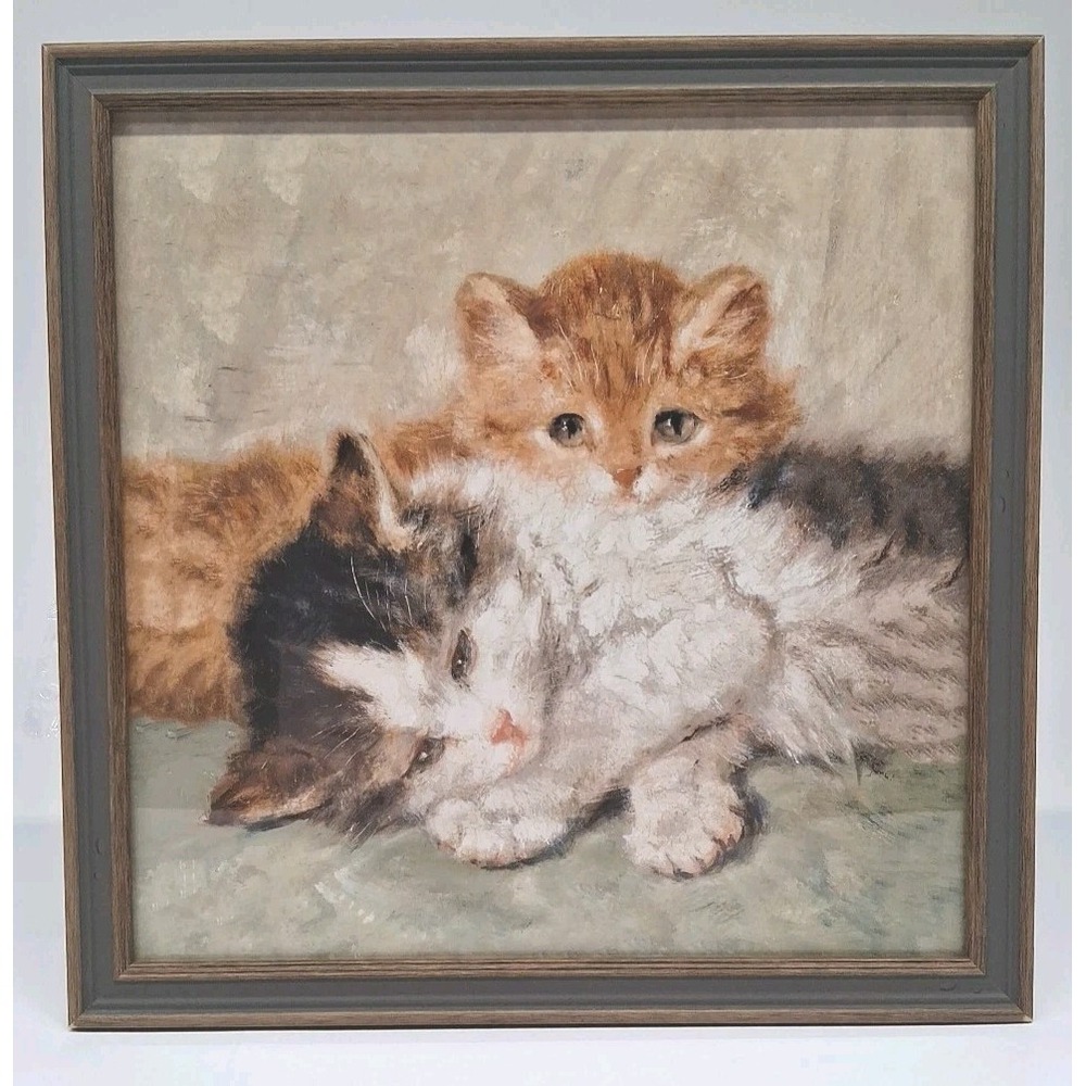Petal Lane Home Farmhouse Countryside Kittens/Cats'Vintage-Like'Framed Wall Art